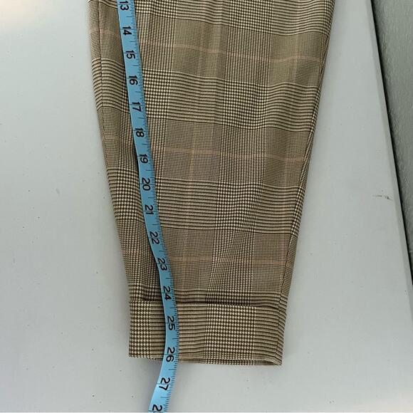 Banana Republic Tan Plaid Tapered Cuffed Trousers 10 NWT - Picture 11 of 11